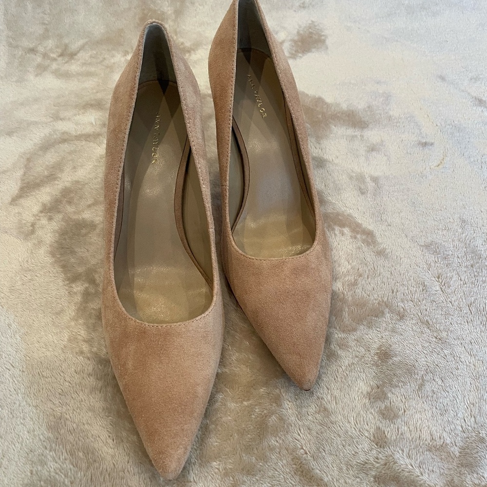 Suede Cream Heels